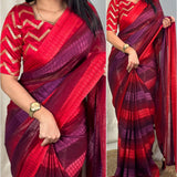 Striped Apsara Georgette Saree