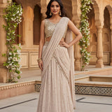 Creamy Georgette Ready To Wear Saree
