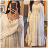 Blooming Luxury White Anrkali Suit