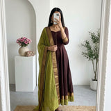 Brown Trendy Cotton Suit