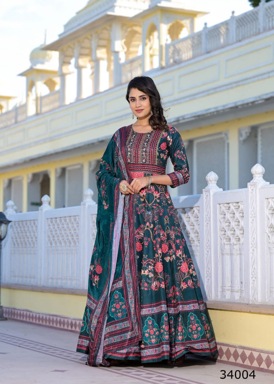 Stuning Dola Silk Anarkali Gown