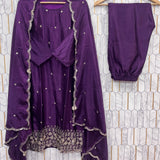 Violet Classy Pure Chinon Suit