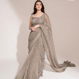 Modern Georgette  Swarovski Diamond Saree