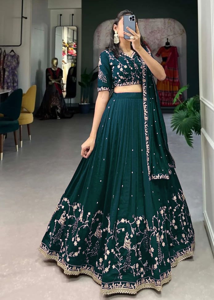 Beautyfull Chinon Zari Work Lehenga