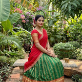Madhubala Green Rangoli Silk Lehenga