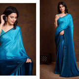 Crafted Chinon Shaded Colored Saree