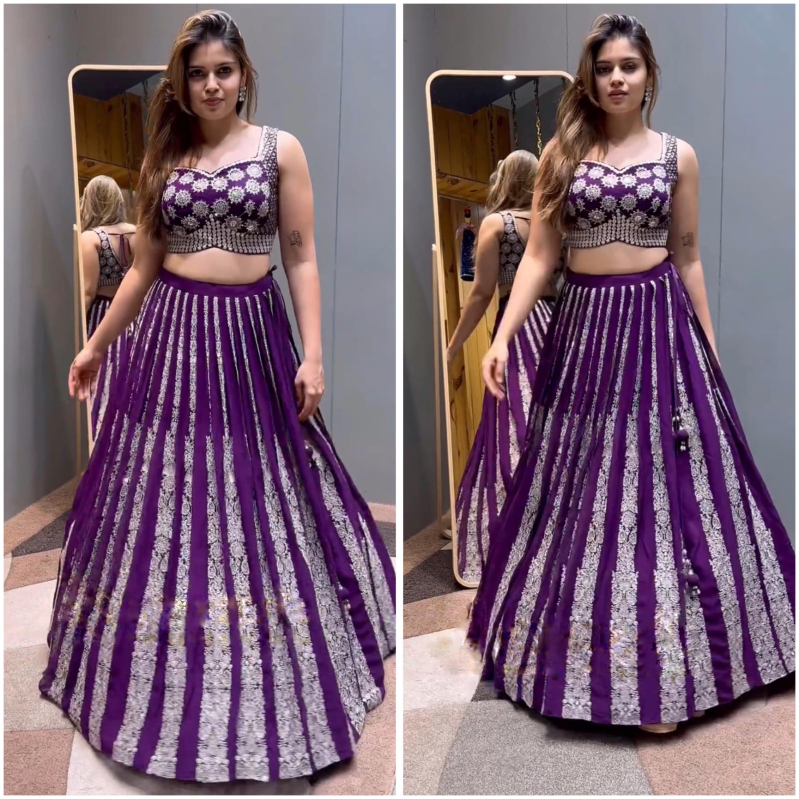 Purple Heavy Wedding Lehenga Choli