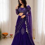 Violet Stylish Silk Lehenga Choli