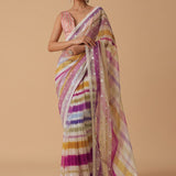 Premium Striped Digital Printed Saree