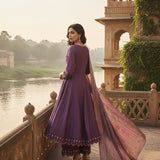 Exquisite Cotton Silk Flared Suit