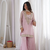 Stunning Baby Pink Top Plazzo