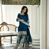 Blueish Embroidered Top Gharara