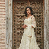 Heavy bridal organza silk lahenga