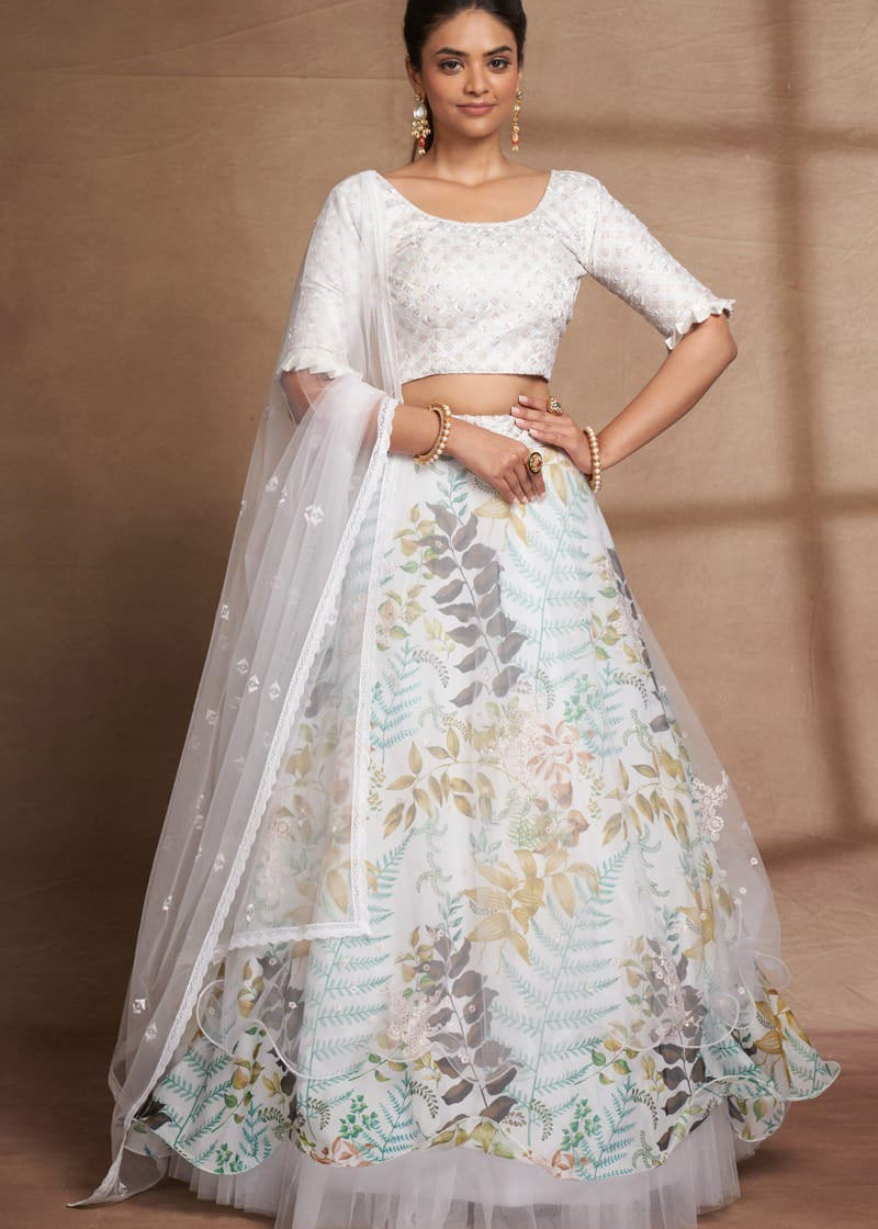 Dashing  flower Organza Lehenga