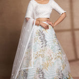 Dashing  flower Organza Lehenga