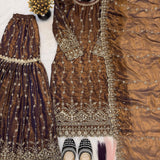 Brown Panjabi Bride Top Plazzo
