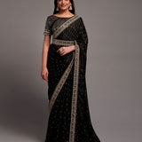 Women print Chinon saree