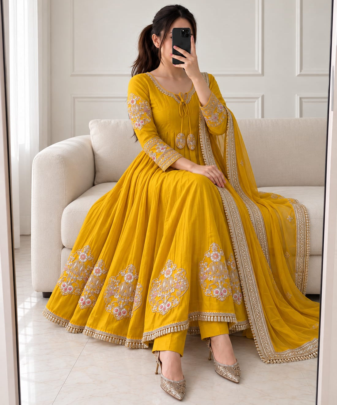 Mishri Mustard Cotton Suit