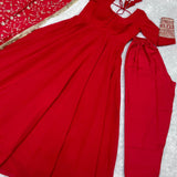 PRESENTING NEW RED GEORGETTE GOWN DUPPTA