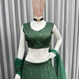 Green Full Sequnce  Lehenga