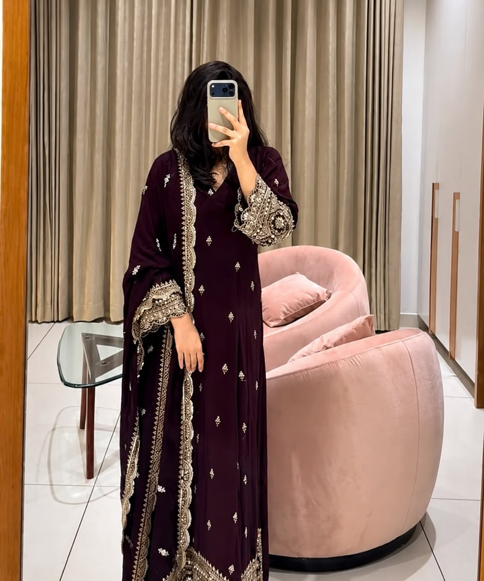 Blooming Embroidered Anarkali Gown