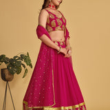 Sparkal Pink Georgette Lehenga