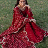 Cherry Red Lavish Suit Sharara