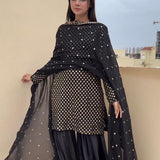 Black Partywear Suit Sharara