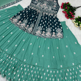 Bridal Sea Green Georgette Lehenga