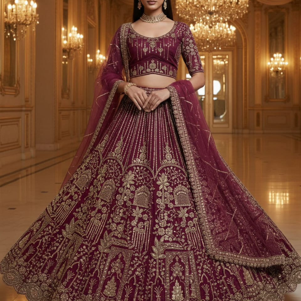 Lavish Bridal Handwork Lehenga