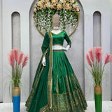 Green Malbari Silk Lehenga