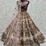 Padded Velvet Designer Lehengacholi