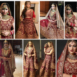 Heavy Bridal Wedding Velvet Lahengha