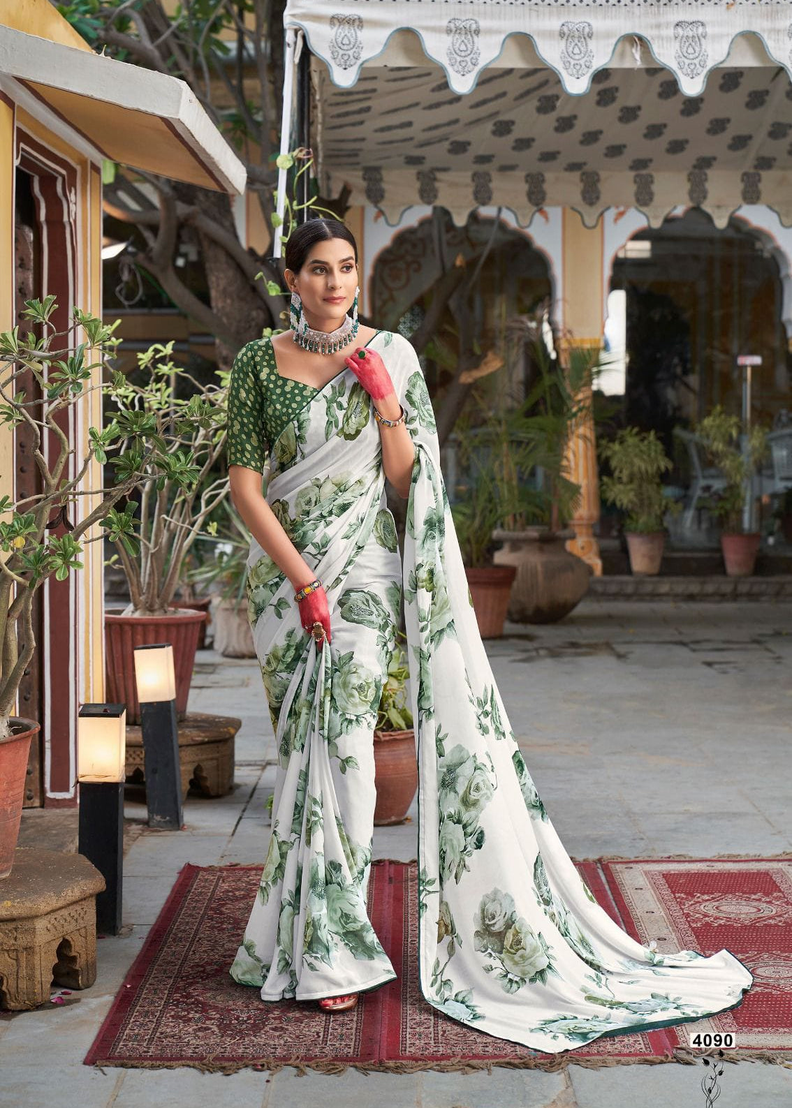 Soft Georgette  Flower Print saree