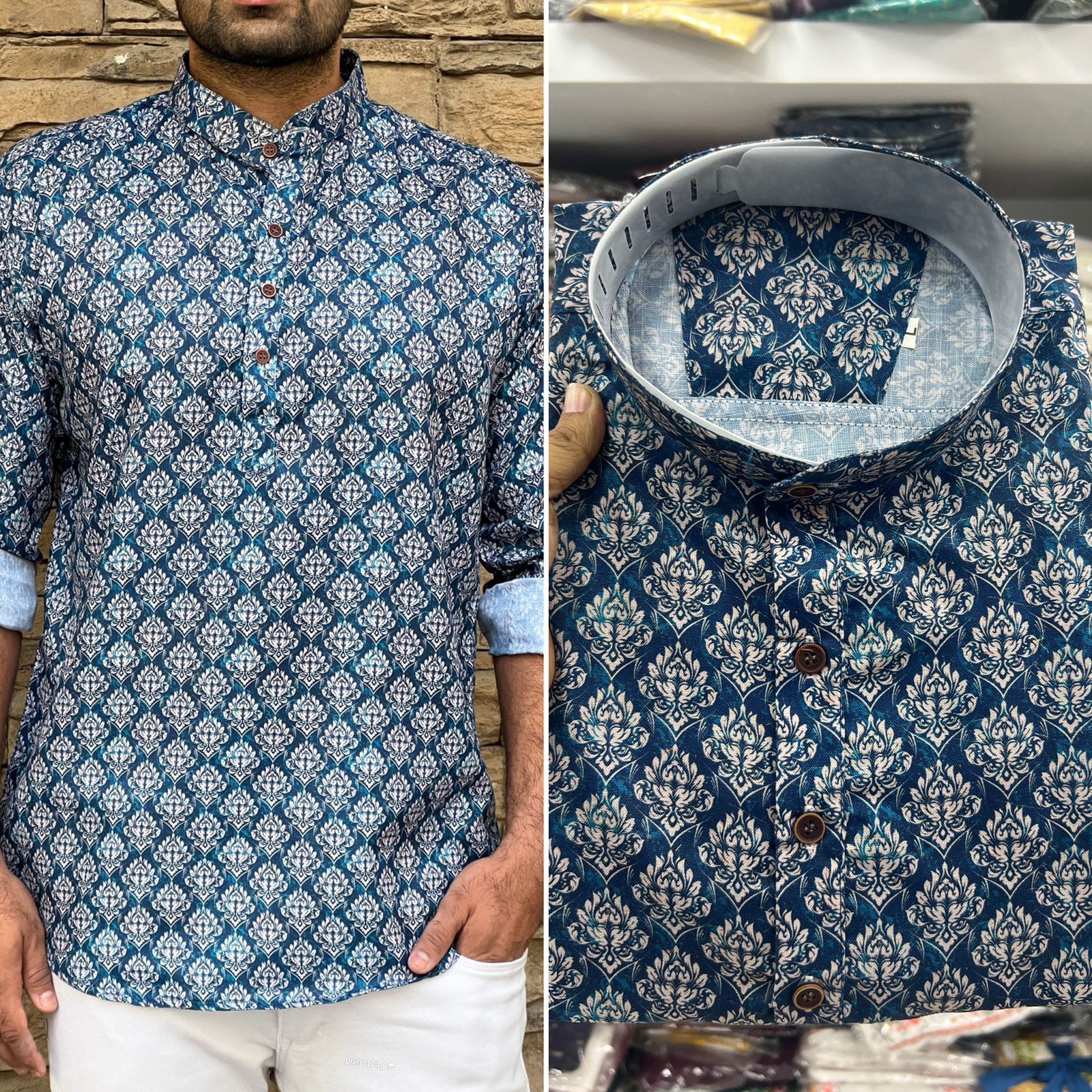 Men Printed Short Kurta Collection