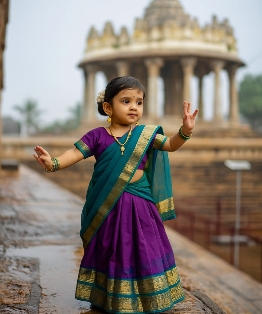 Beautiful Kids South Indian Lehenga