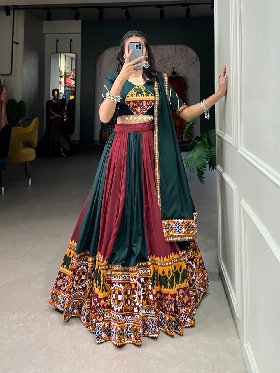 Traditional Rayon Printed Silk Lehenga