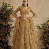 Alizeh Golden Wedding Embroidered Lehenga