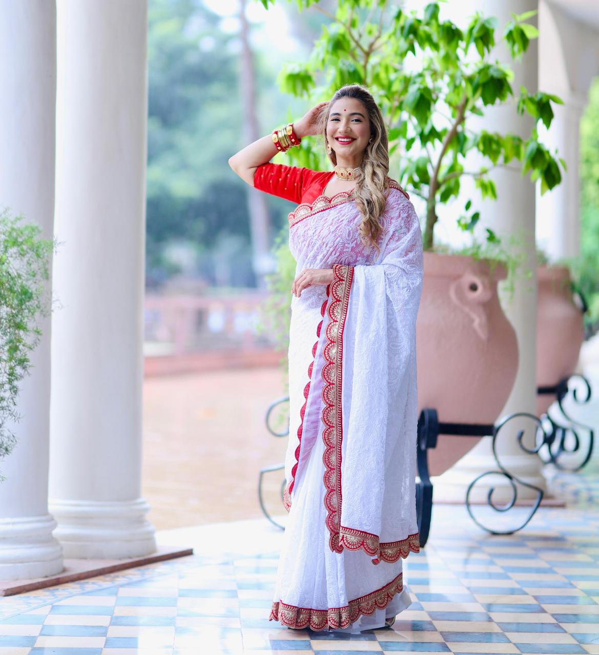 Bengal Queen Chikankari Saree