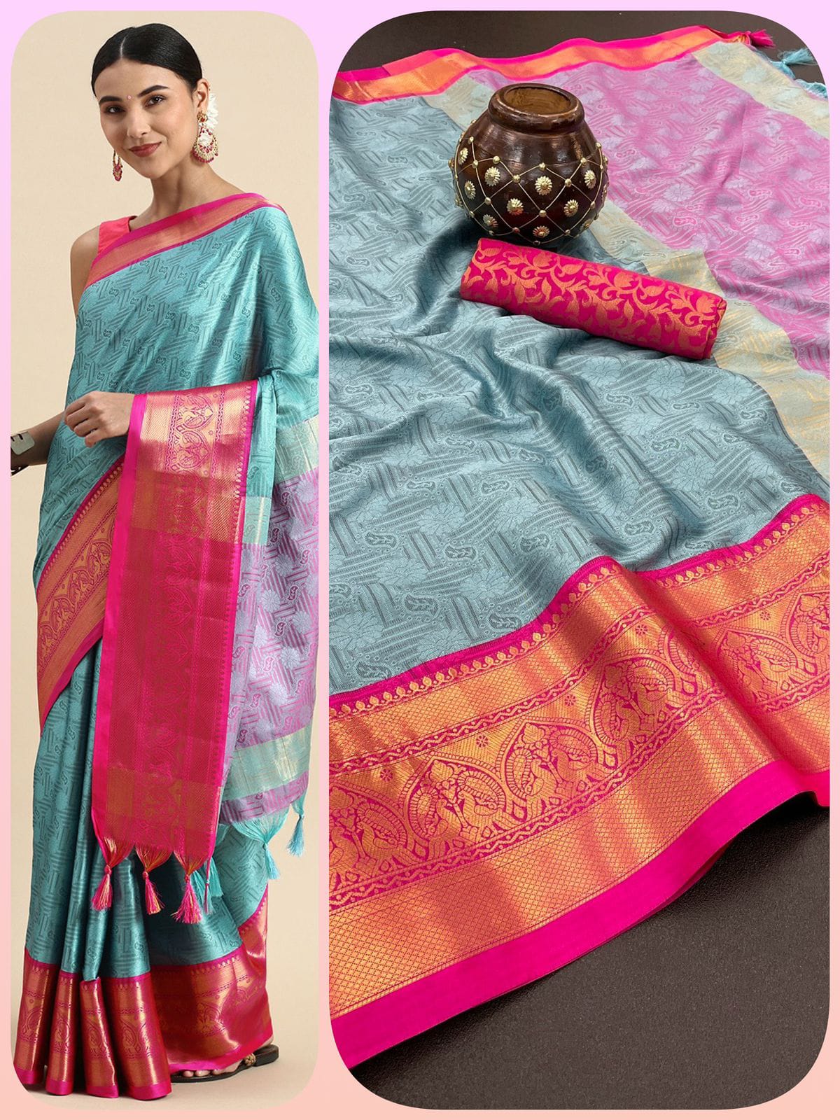 Launching mercerised cotton silk Aura Saree