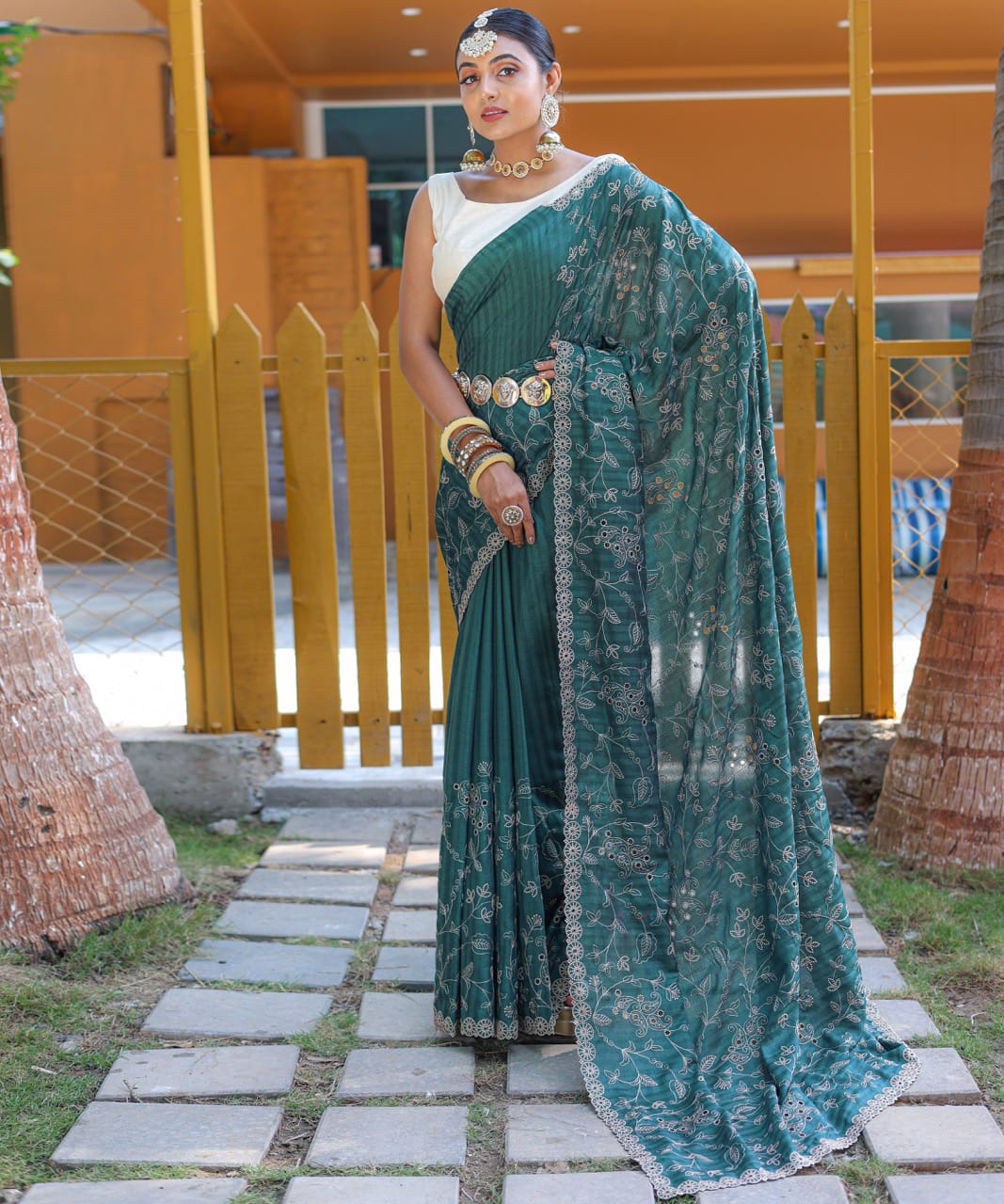 Pure Soft Silk Thread Work Saree