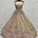 Fancy Embroidery of sequins and Zari Net Partywear Lehengacholi