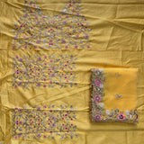 Beautiful Wedding Yellow Embroidered Saree