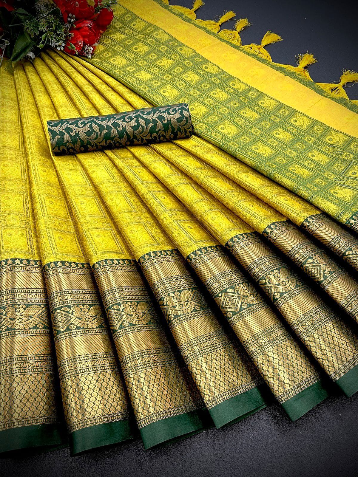 Launching mercerised cotton silk Saree