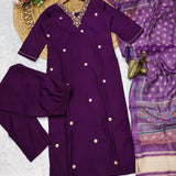 Beautyfull Purple Heavy Straight Suit