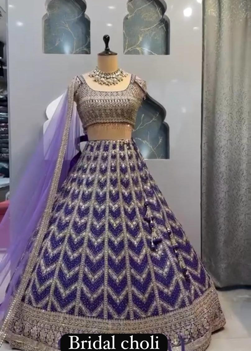 Bridal Georgette Embroidered Lehenga