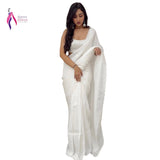 Most Beautifull White Georgette Saree