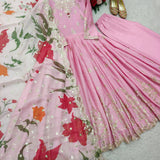 Baby Pink Satin Silk Gown