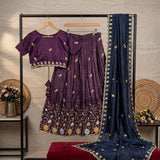 Ananya Wine Space Silk Lehenga