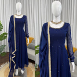 Blue Charming Georgette Anarkali Suit